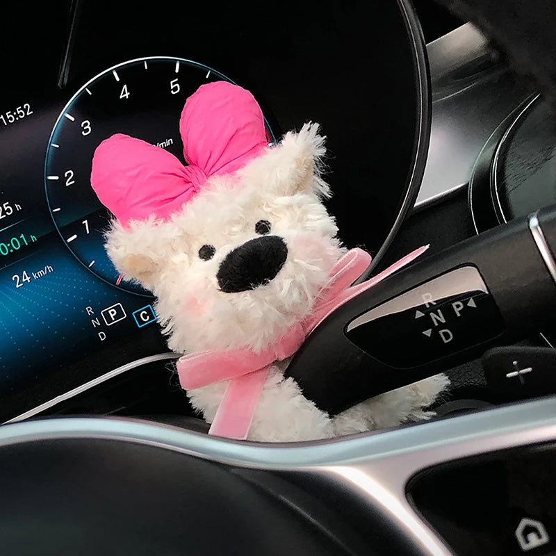 Cute Puppy Car Windshield Wiper Decorations Interior Plush Doll Qme
