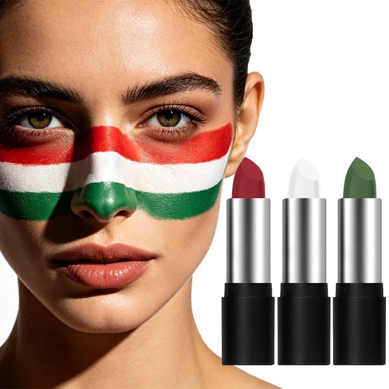 Oil Face Paint Stick Tube Body Sports Fans Football Matches Cosplay Qme Green-white-red