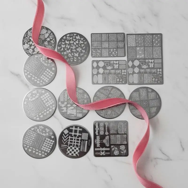 Nail Stamping Plate Stainless Steel Bow Floral Patterns DIY Manicure Qme