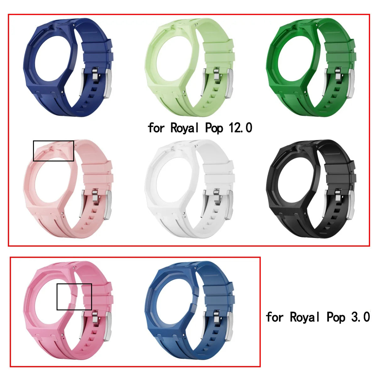 2 In 1 Strap + Case for Swatch x AP Royal Pop Pocket Watch Change to Wristwatch Ceramic+Silicone Band Wrist Strap Accessories Qme