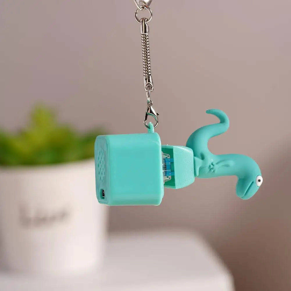 Lizard Button Keychain Sound Colorful Lights Portable Stress Reliever Qme
