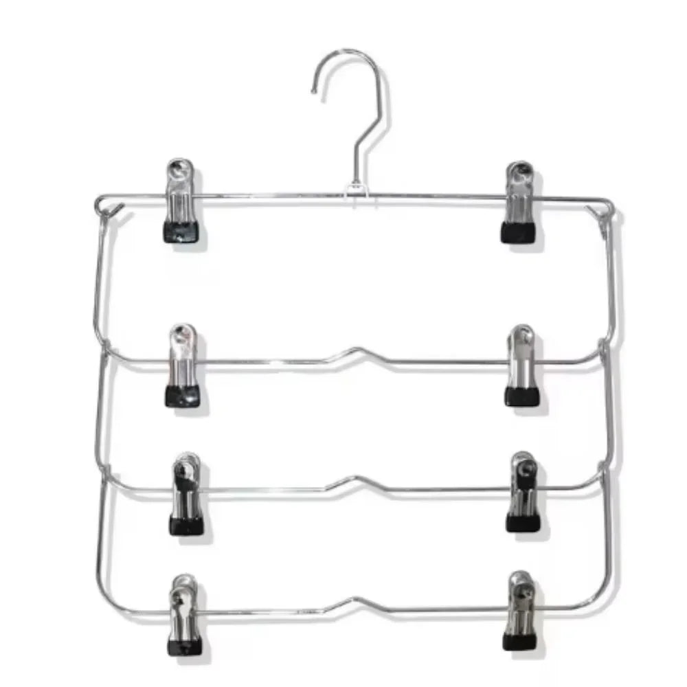 Multi-Functional Home Non-Slip Metal Pants Rack New Creative Stainless Steel Seamless Hanger Simple Storage Skirt Rack Qme 1pc Black