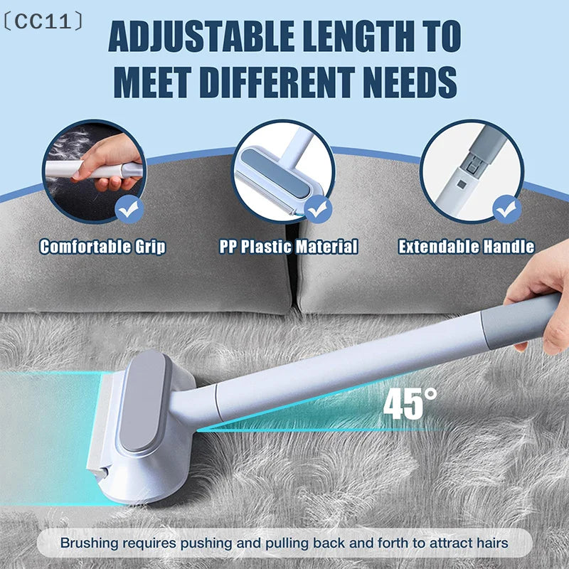 CC11Pet Hair Remover 1- Reusable Long Handle Dog Brush Washable Lint Qme