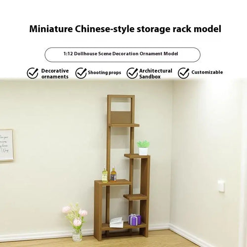 1 12 Mini Display Stand Chinese Storage Rack Model Doll House Qme