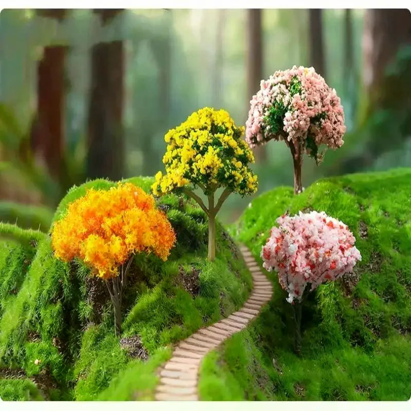 Mini Artificial Flower Trees With Vivid Colors And Realistic Look Perfect For Fairy Garden Micro Landscape DIY Decor Qme