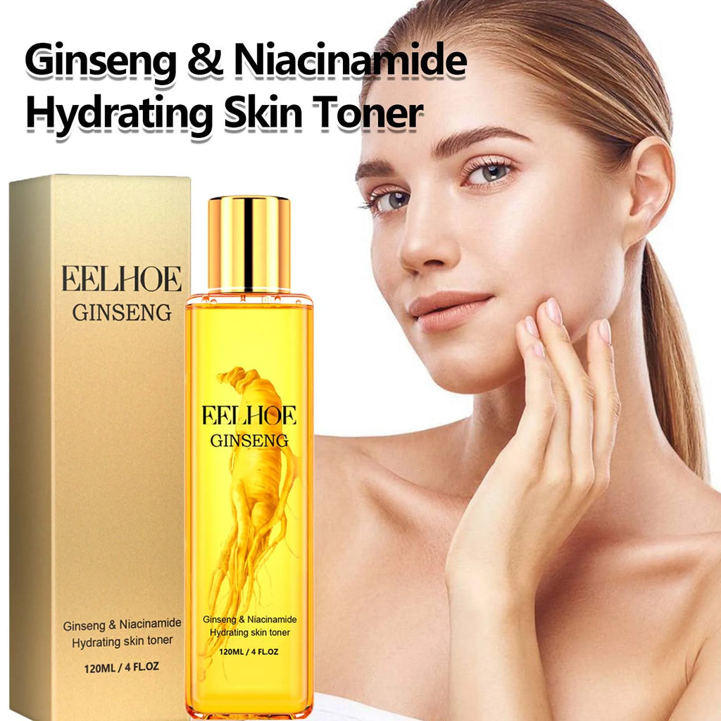 120ml Ginseng Facial Toner Shrink Pore Moisturizing Oil Control Nicotinamide Smoothing Whitening Facial Skin Care Toner Water Qme