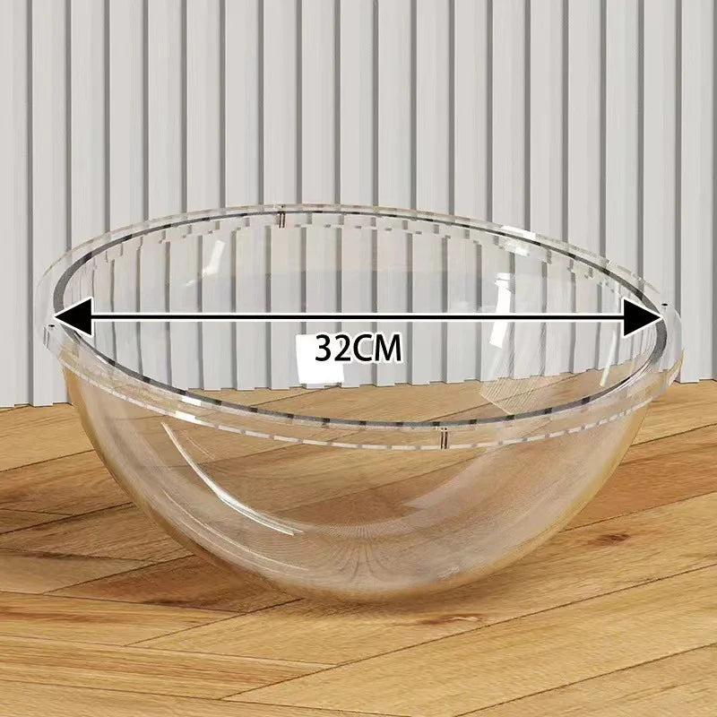 Solid Wood Acrylic Turntable Cat House Condo Space Capsule Nest Pet Qme 32cm B