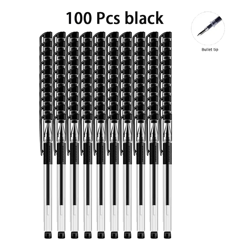 20-100Pcs Minimalist Gel Rollerball Pens Multi-purpose Smooth Writing Ballpoint Pen Office Student Daily Stationery Supplies Qme 100 black