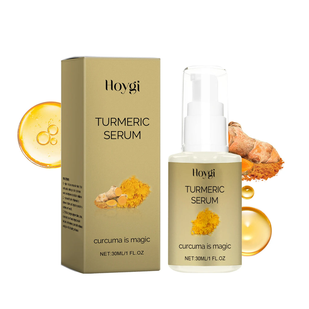 Turmeric Face Serum Moisturizing Lightening Dark Spots Even Skin Tone Smoothing Rejuvenates Face Brightening Essence Care Qme 30ml Boxed