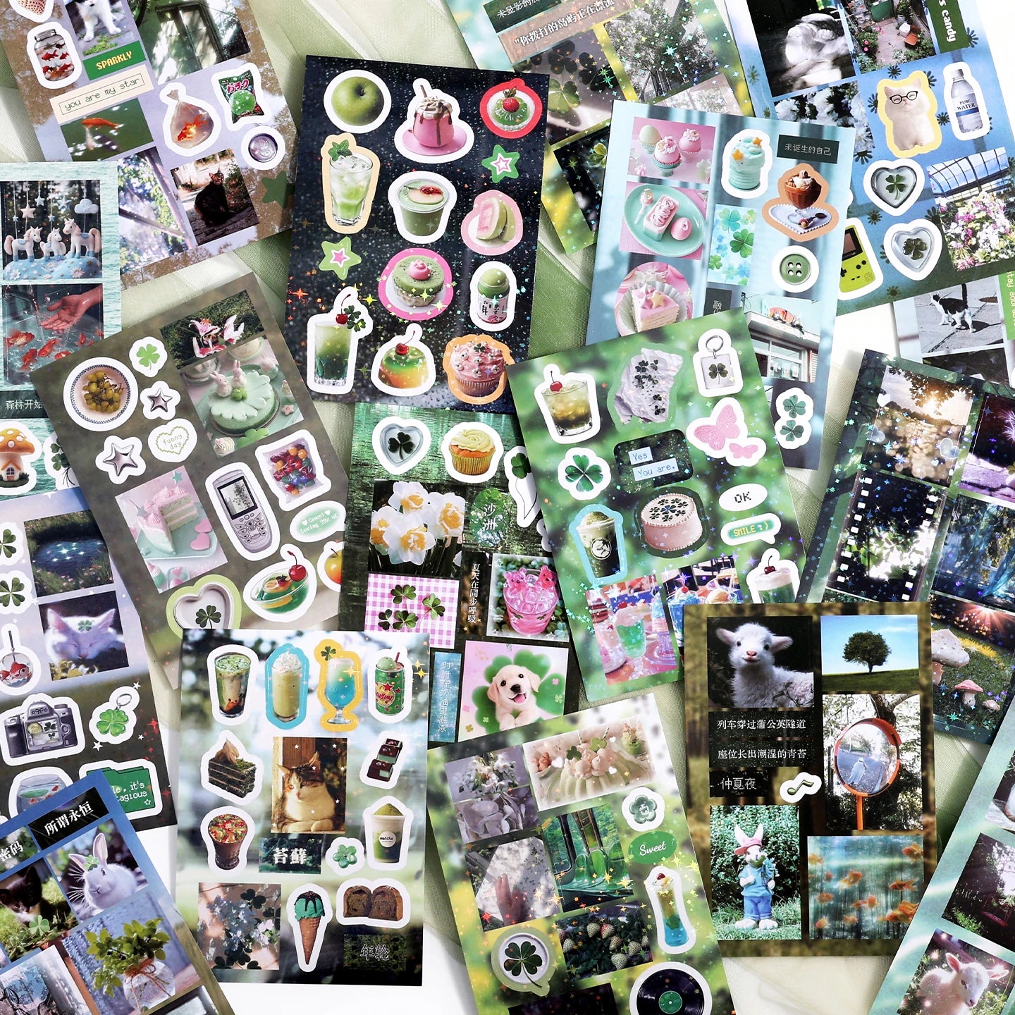 20 Pcs Fragmented grocery store series Cute Die-Cut Stickers Book for DIY Scrapbook Phone Case Decoration Aesthetic Stationery Qme