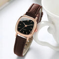 1 pcs Fashion Small Dial Female Strap Watches Simple Ladies Quartz Wrist Watches Qme brown black