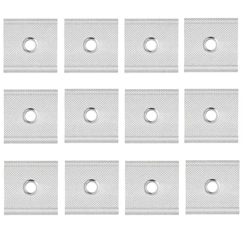 6-12PCS RV Camping Awning Hooks Clips Stainless Steel Sunshade Rail Hook RV Tent Hangers Sunshade Hook Clips Camper accessories Qme Whtie 12pcs