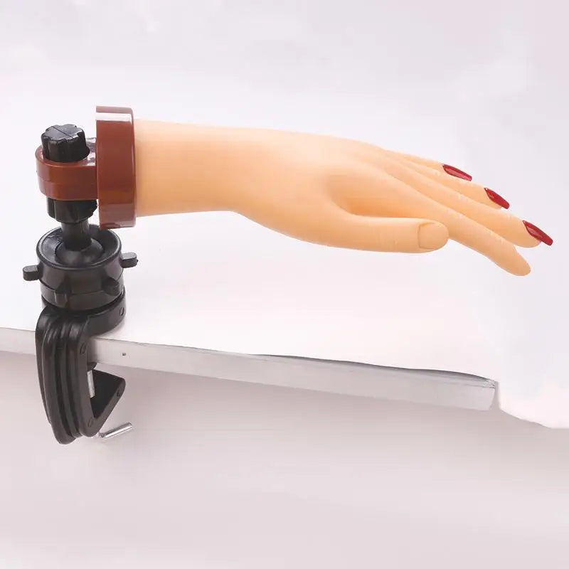 Nail Practice Mannequin Hand Desktop Bracket Soft Flexible Reusable Qme