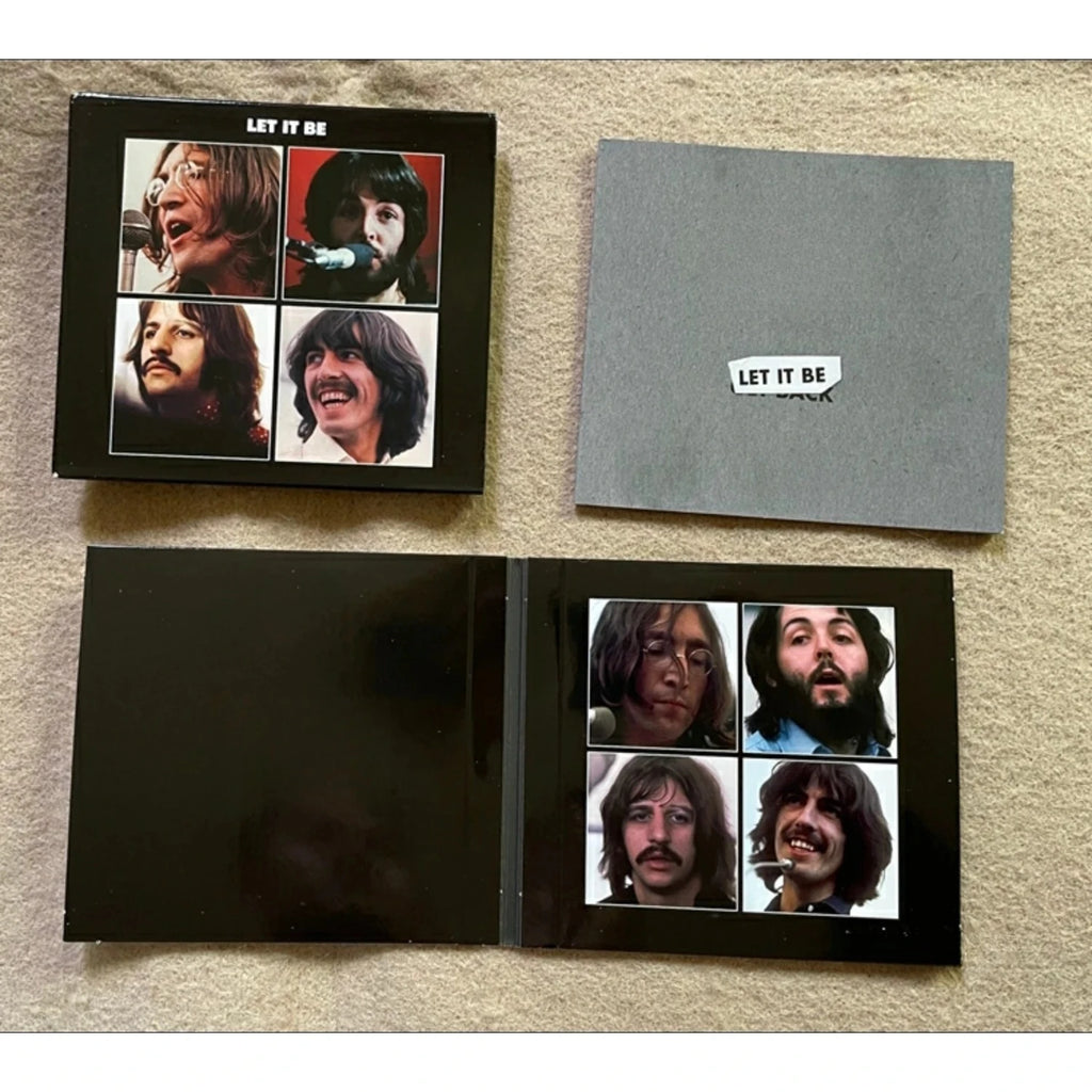 British Rock Band Let It Be Anniversary 2CD Set, Four-Person Portrait Artwork, Remastered Collectible Disc for Rock Collectors Qme
