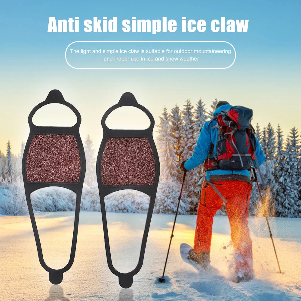 Coarse Sand Crampons for Shoes and Boots Anti Slip Traction Ice Shoes Grippers for Ice Snow Winter Hiking Climbing Ice Fishing Qme
