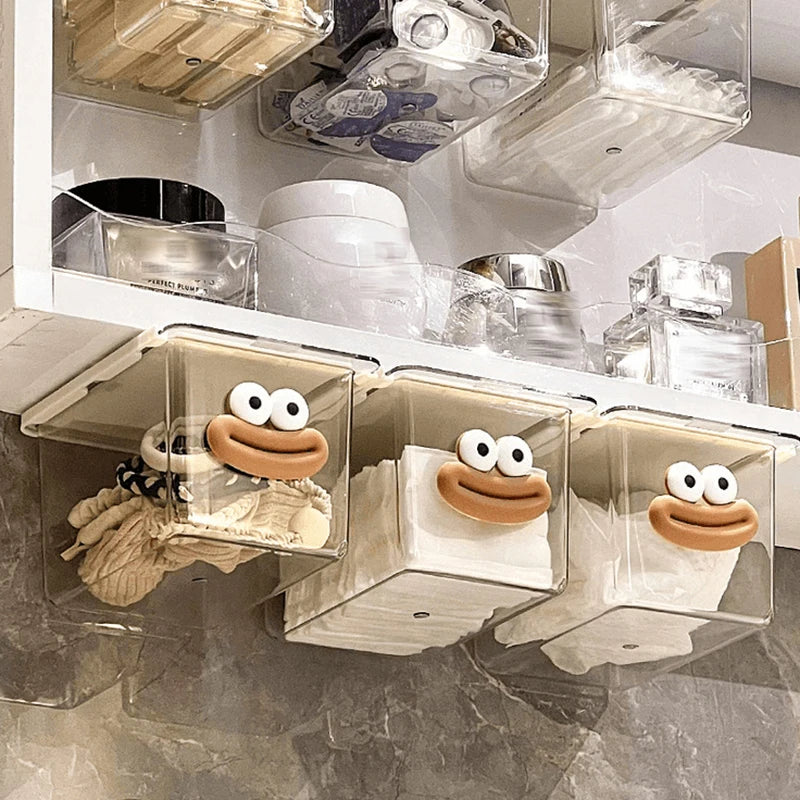 Cotton Swabs Cosmetic Pull Out Shelf Storage Box Under Mirror Cabinet Qme