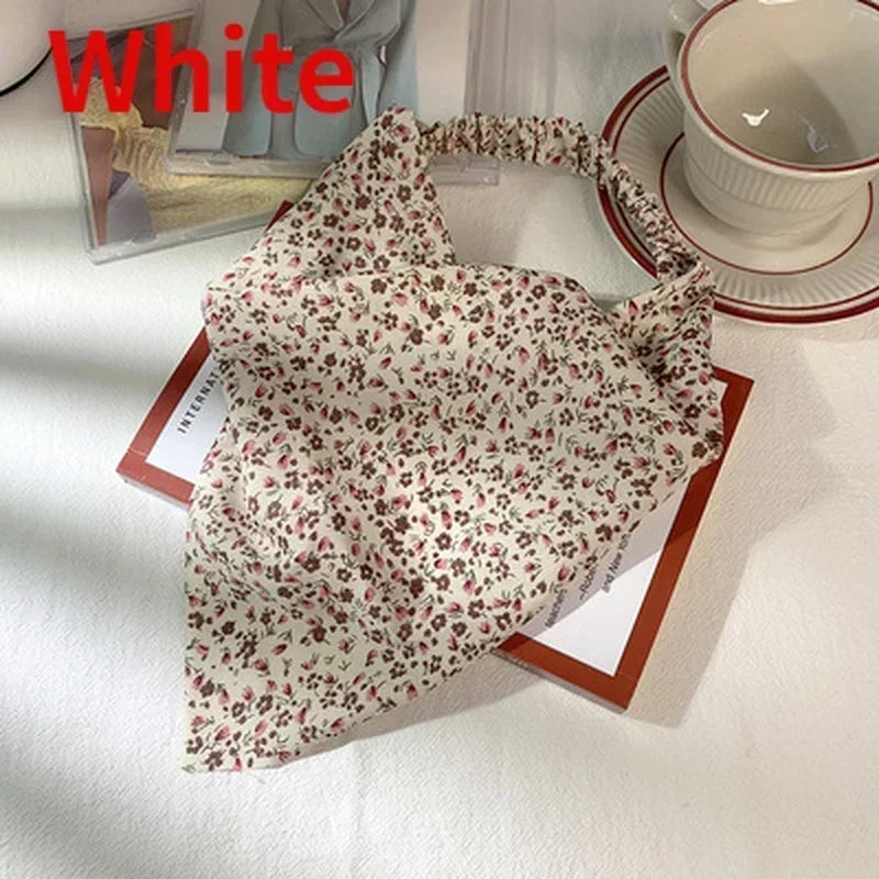Floral Kerchief Headwear Wrist Head Wrap Scarf Triangular Headscarf Qme 4