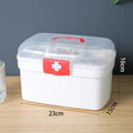 Portable Medicine Storage Box Large Capacity Family Hand First Aid Qme 23CM white