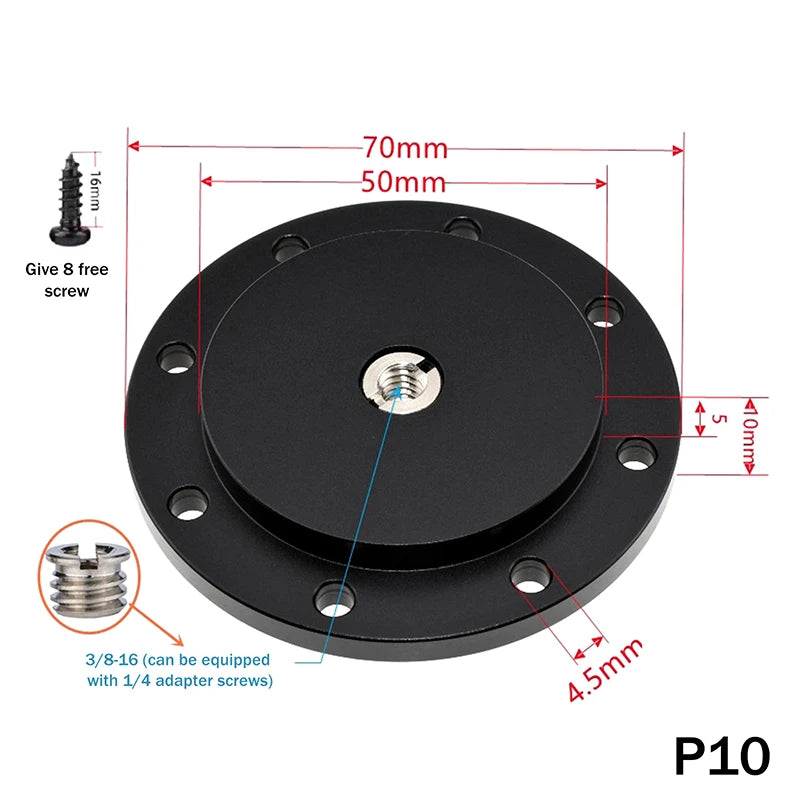 Shoe Mount Metal Plate Wall 1 4 3 Thread Tripod Adapter Holder Qme 10