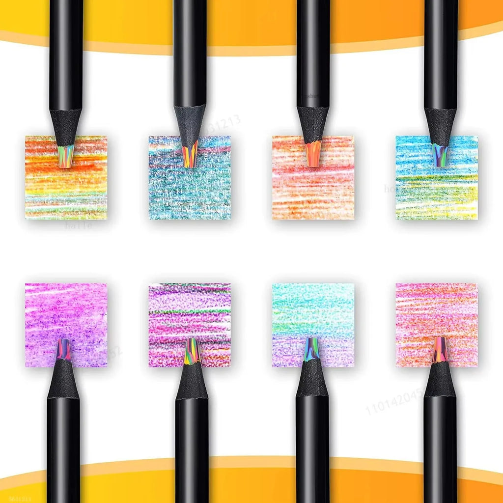 8/16/24Pcs Rainbow Pencils,Dreamy Gradient Colors - No Dust, Line 2 mm, Suitable for Professional Painting and Art Purposes Qme