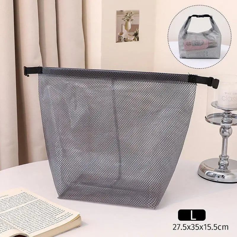 Large Capacity Fitness Clothing Swimming Handbag Portable Shopping Qme Gray L