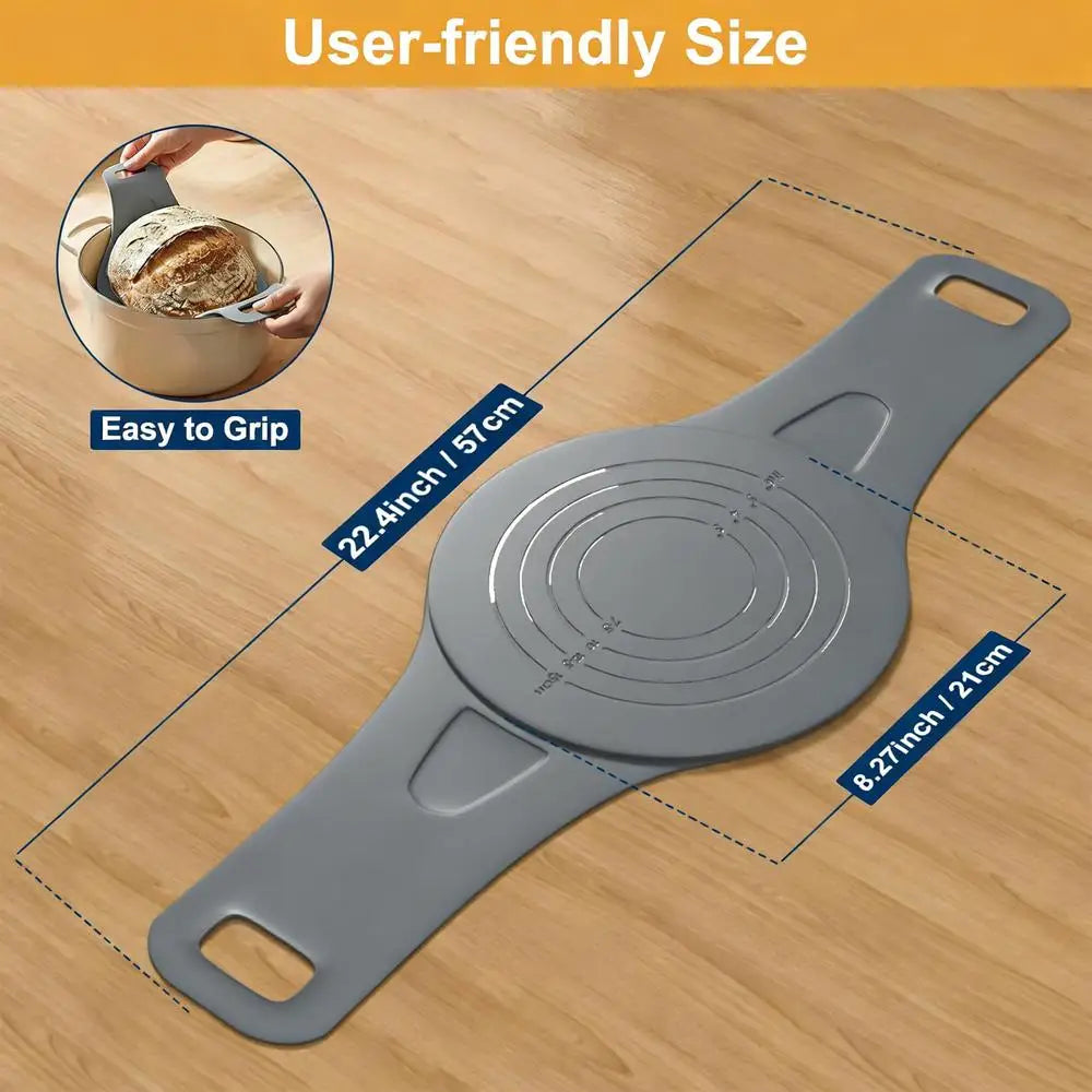 Bread Sling Round Non-stick Silicone Mat With Long Handles Bread Making Tools For Kneading Proofing Cutting Batter Flour Cooking Qme Grey China Mainland