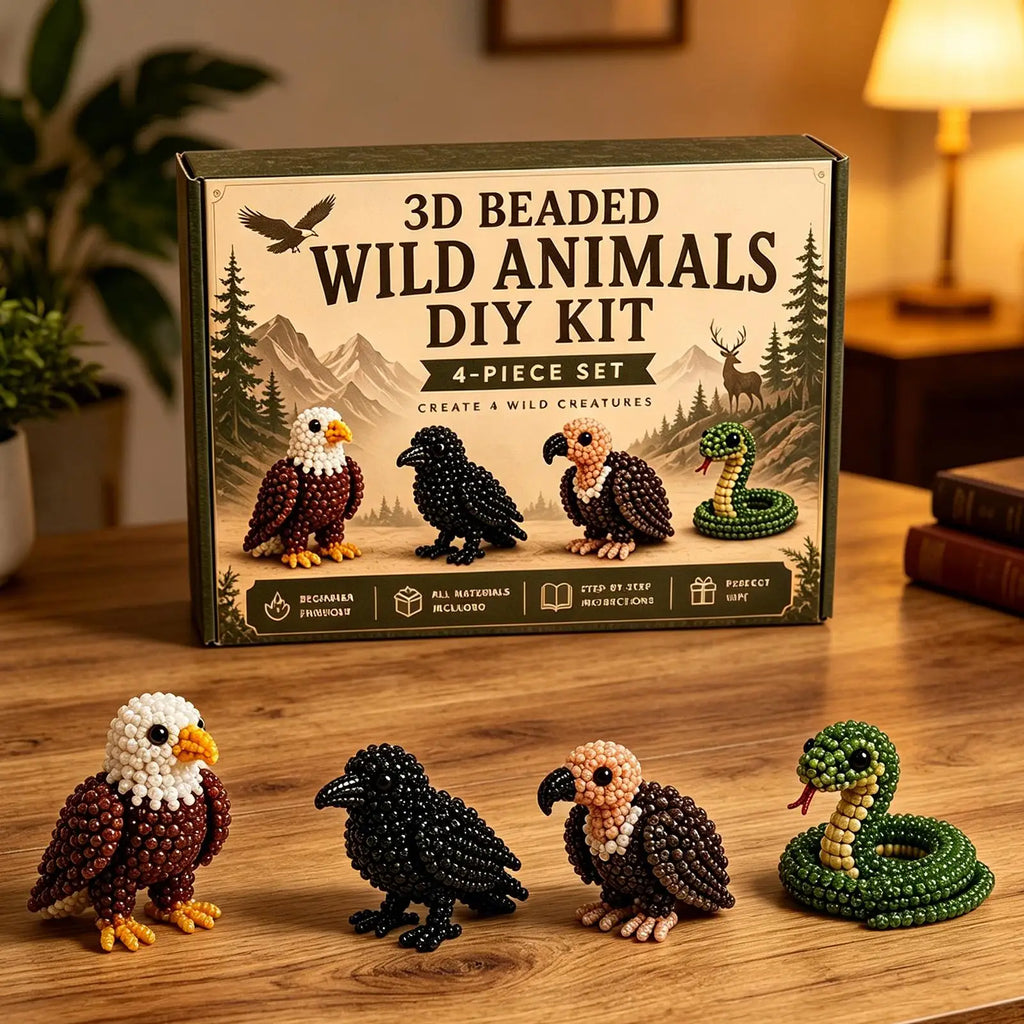 3D Beaded Animal Diy Colorful Beadwork Art Craft Cute Bead Adults Qme