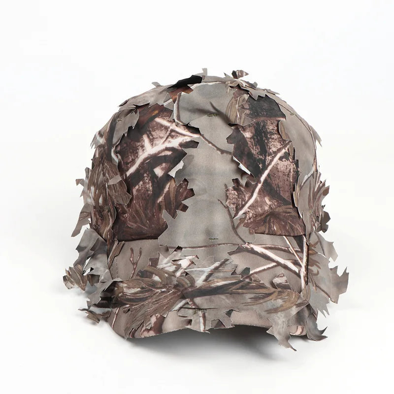 Tactical Camo Baseball Cap Army Green Leaf Print Bendable Brim Soft Qme