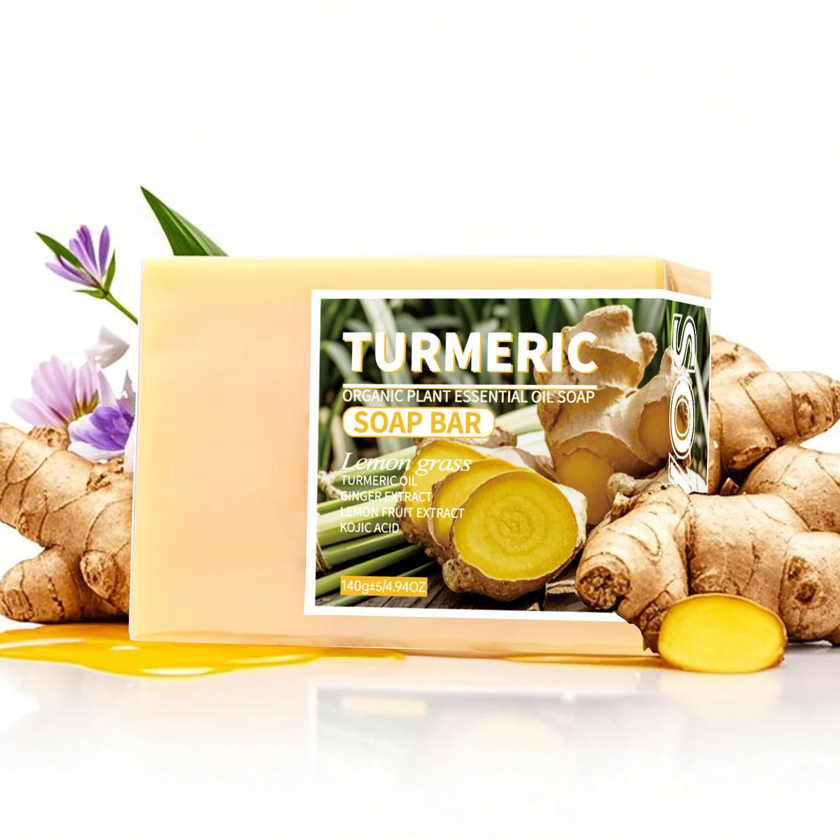 Turmeric Essential Oil Soap Lemon Handmade Suitable Washing Face Qme