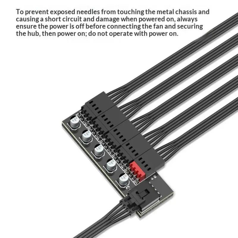 5 Way Expansion 4 Pin PWM Fan Hub Splitter Cable Multi Configurations Qme