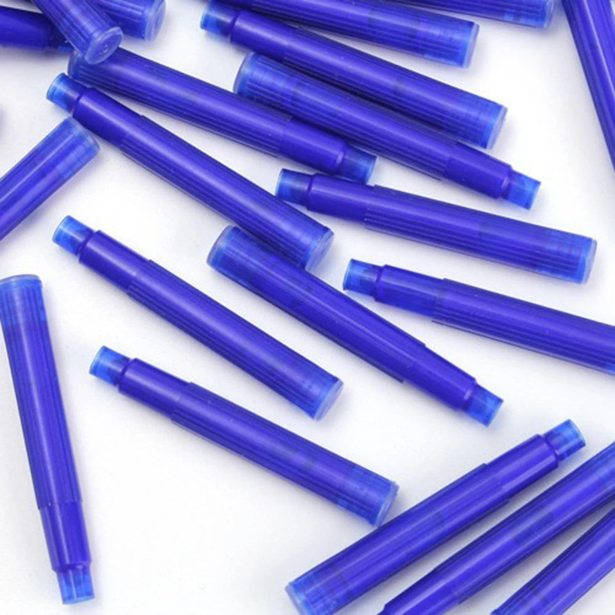 12-20PCS/Set Erasable Blue Ink Sac Fountain Pen Ink Cartridges Refills Ink 3.4mm Refillable Refills Drawing School Office Suppli Qme