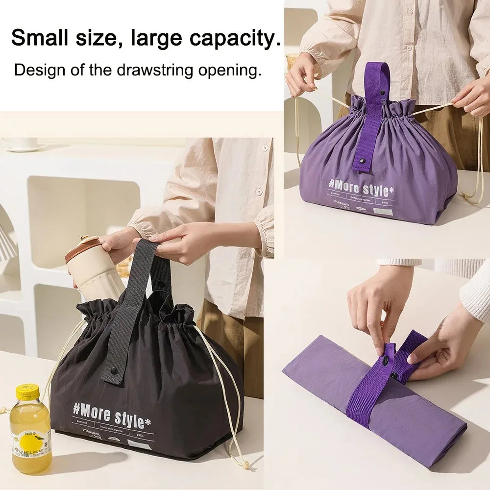 Camping Lunch Bag Large Capacity Drawstring Storage Bag Business Trip Travel Toiletry Bag Cosmetic Bag, Gift for Mother Qme