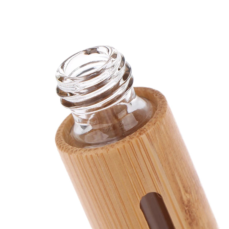 Refillable Empty Bamboo Spray Bottles Mini Fragrance Containers Qme