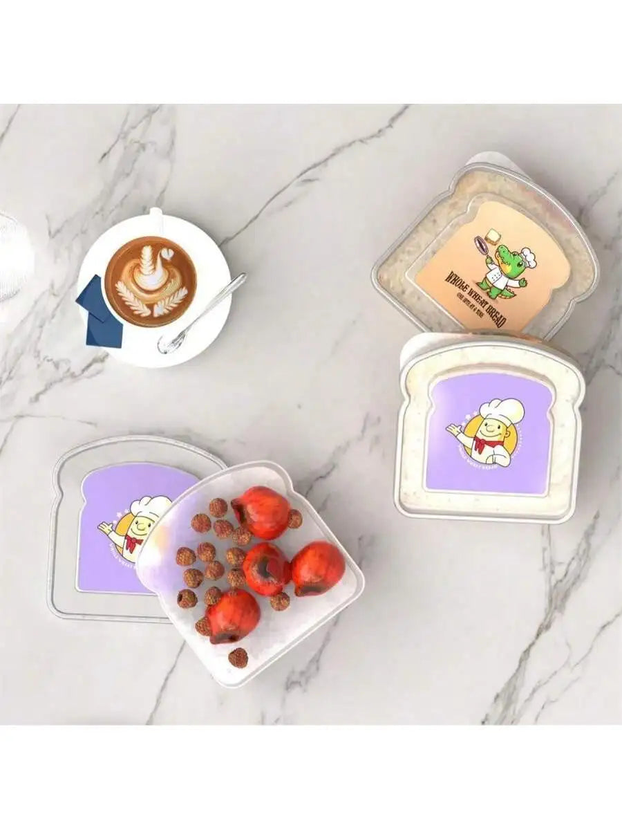 Portable Toaster Sandwich Box Transparent Tape Bread Dessert Food Qme