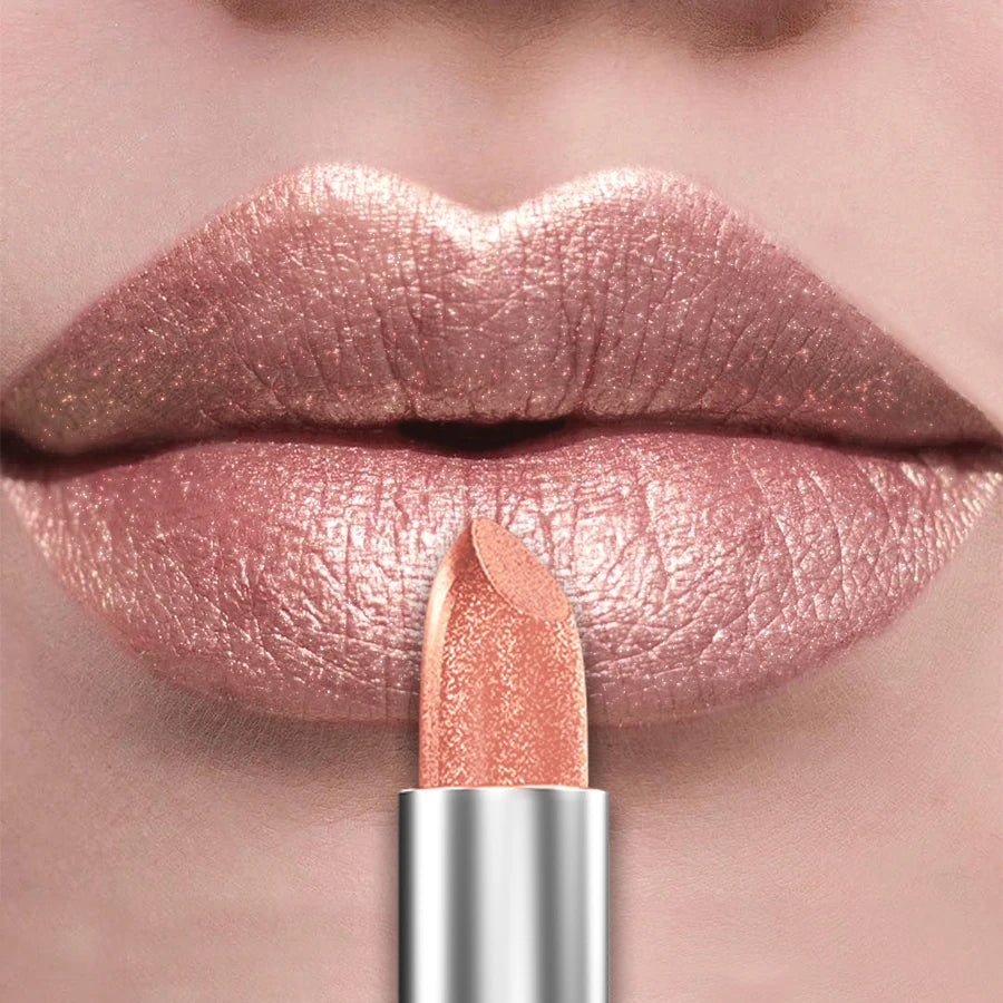 21Colors Bold Intense Glitter Shiny Metallic Lipstick Pearlescent Lip Qme 118