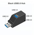 5pcs For PC Laptop, USB 3.0 HUB Adapter Extender for USB 3.0 Card Reader, Hi-Speed USB 2.0, Mini Splitter Box 1 to 3 Ports Qme Black USB 3.0