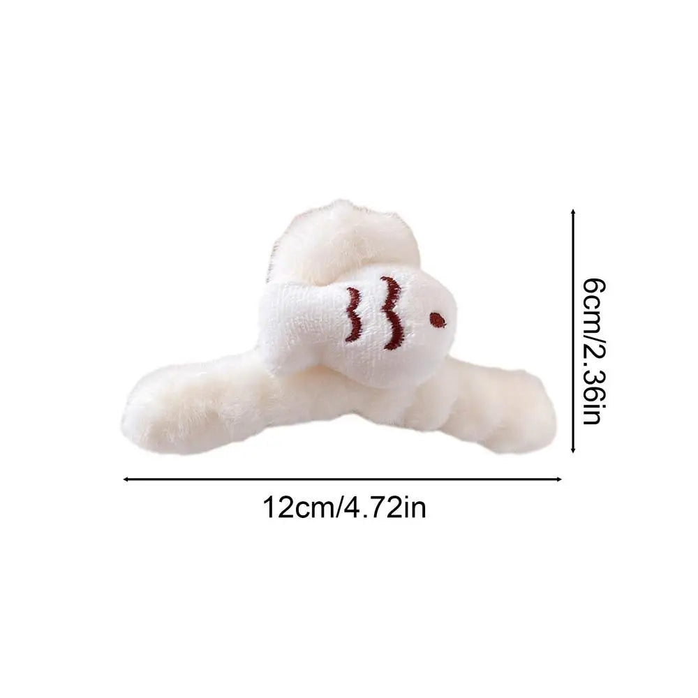 Autumn Hair Clips Plush Shark Claws Large Barrettes Crab Claw Faux Qme White China Mainland