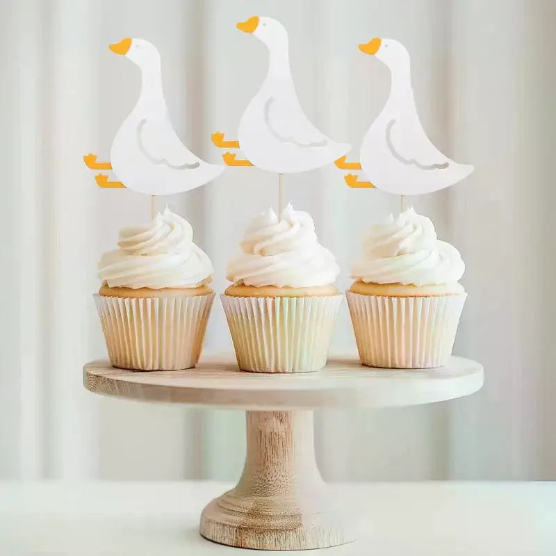 24pcs Silly Goose Cake Birthday Cakeate Insert Card Birthday Cakeateating Cupcake Toppers Kids Birthday Qme