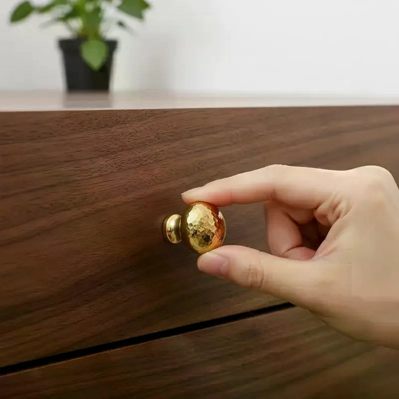 Brass Ball Furniture Pull Handles Hand-forged Hammer Cabinet Handles Door Drawer Knob Kitchen Wardrobe Cupboard Pulls Qme