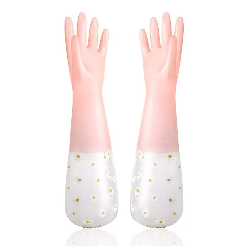 Waterproof Housework Cleaning Gloves Kitchen Cleaning Latex Household Dishwashing Laundry Gloves Wear Resistant Rubber Gloves Qme