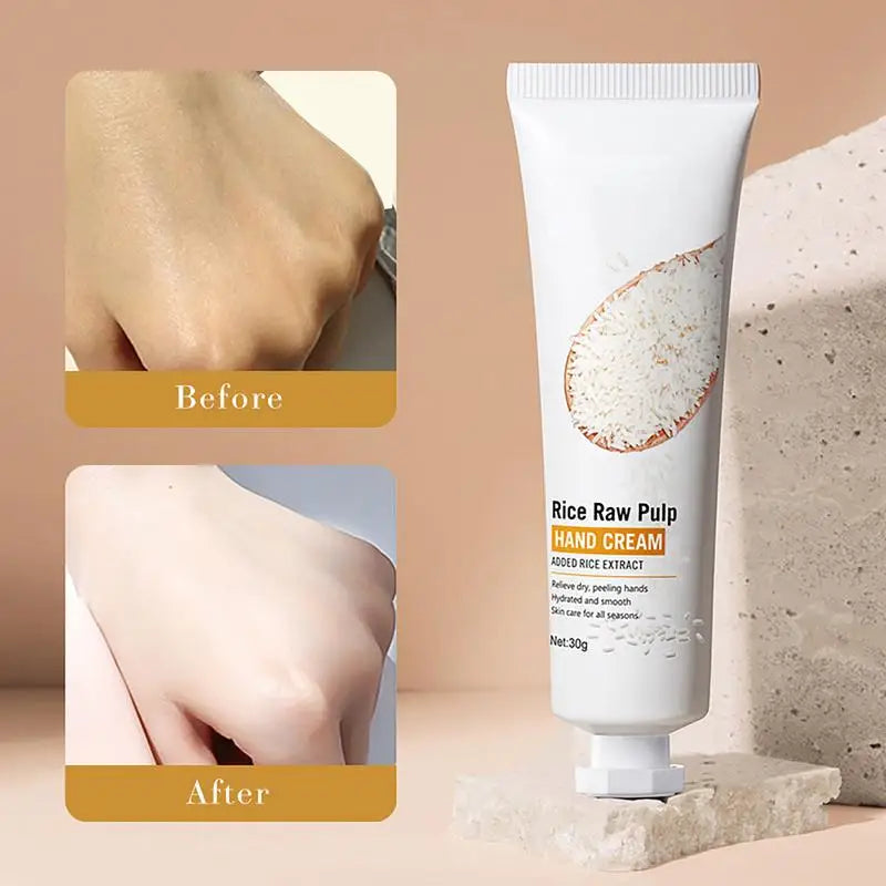 Rice Raw Pulp Hand Cream Rejuvenating Hydration Nourishing Qme