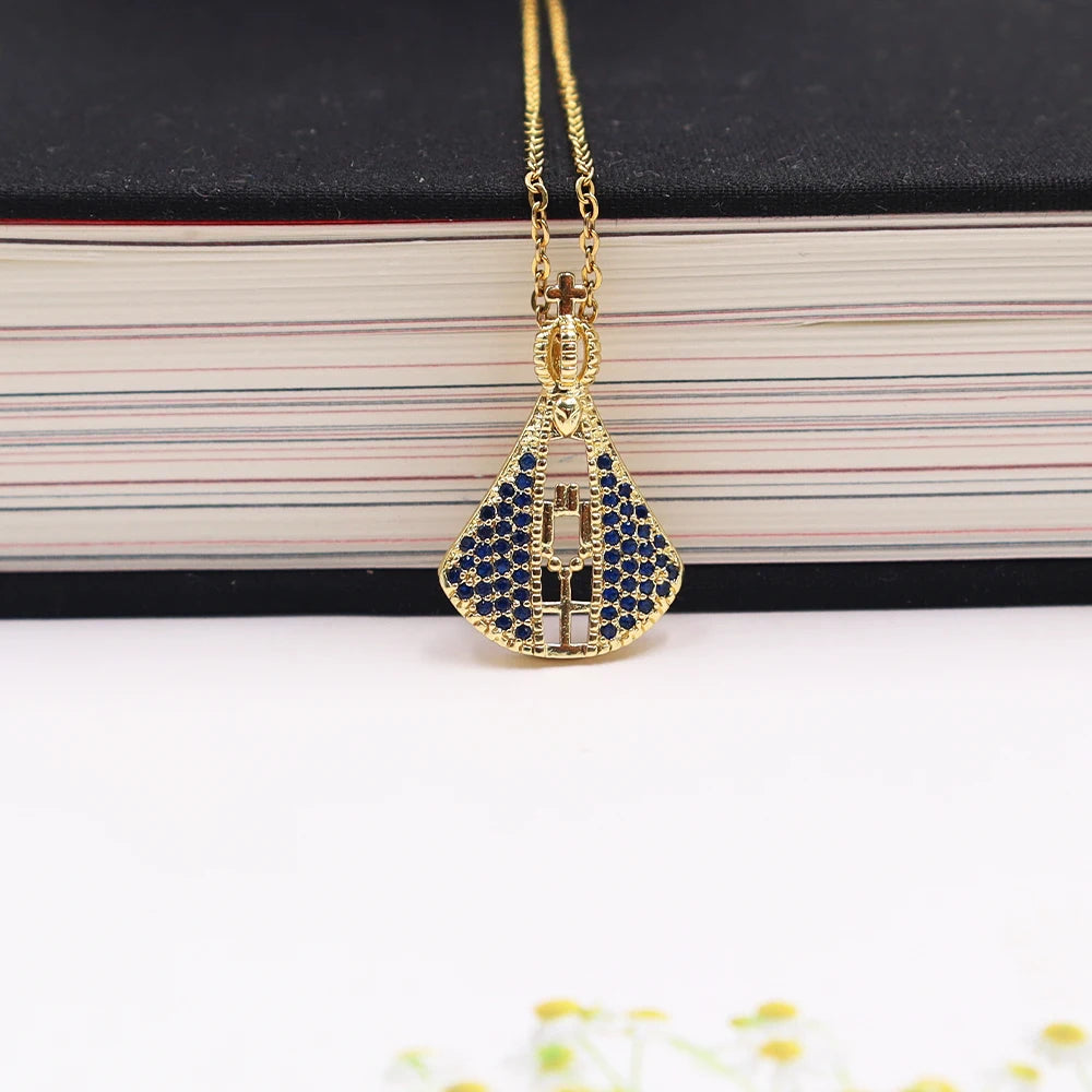 Original Design Round Our Lady Of Aparecida Pendant Necklace Virgin Mary Chain Catholic Brazilian Party Jewelry Gifts Wholesale Qme 4
