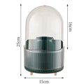 Cosmetics Storage Bucket Grid Lid Transparent Simple Light Makeup Qme With cover Green