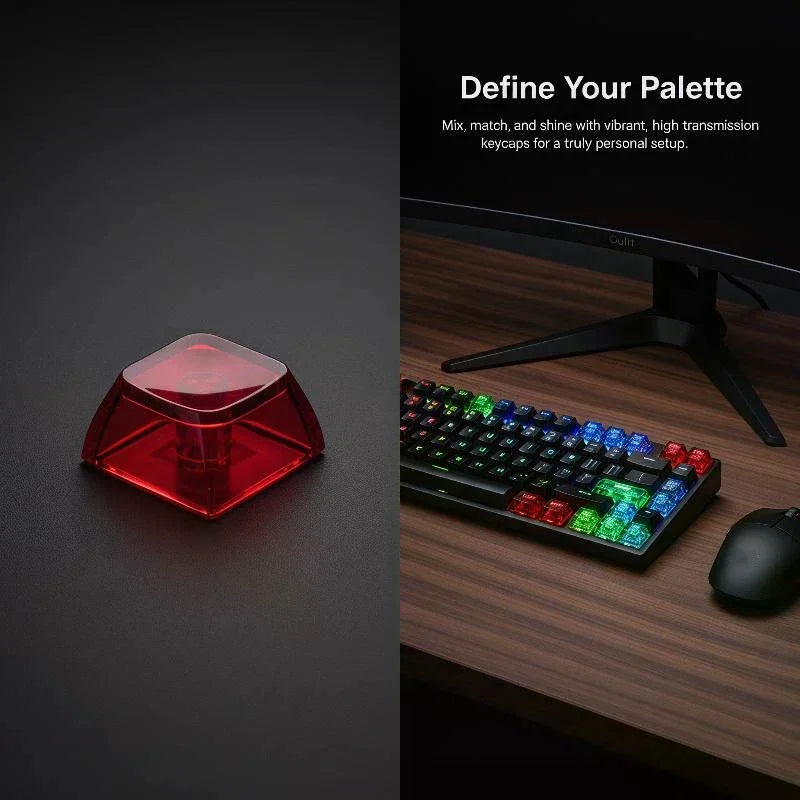 Crystal XDA Keycap Gamer Mechanical Keyboard Transparent Clear Key Qme