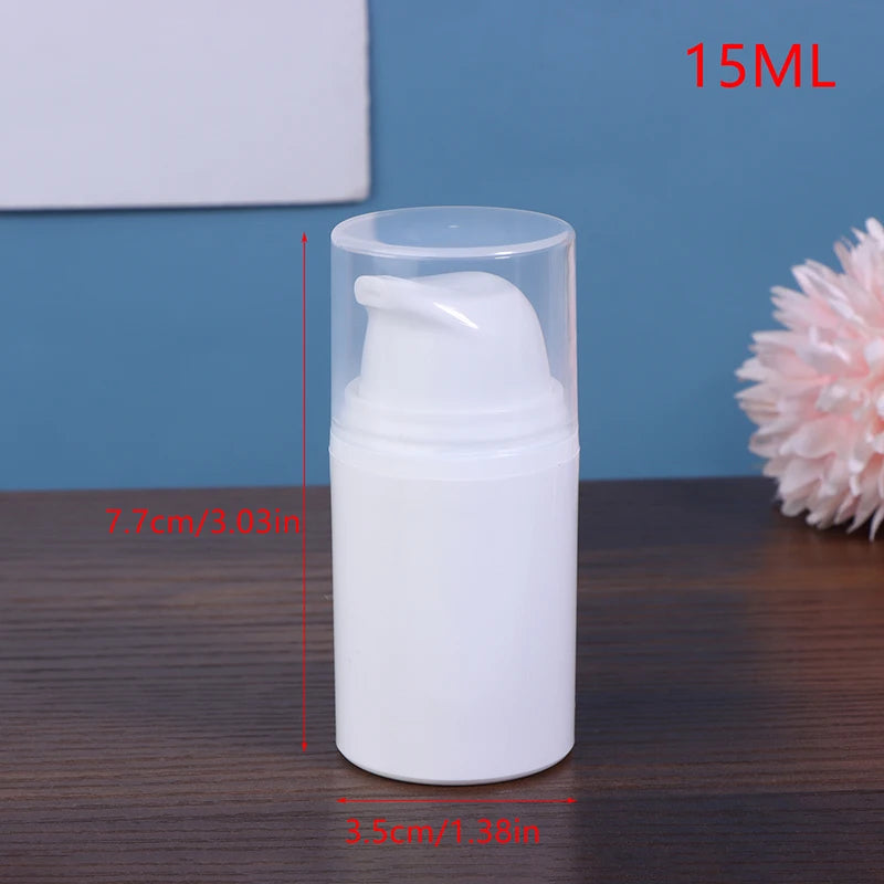 Refillable White Plastic Airless Pump Bottles Cream Emulsion Lotion Qme 15ml