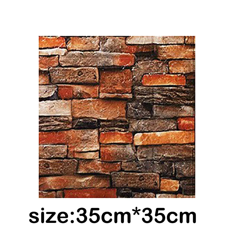 12Pcs 35*30cm High Quality 3D Foam Wall Panel Brick Retro Wallpaper Ceiling Self Adhesive Wallpanel Background Home Decoration Qme retro orange 12Pcs 35cmx30cm