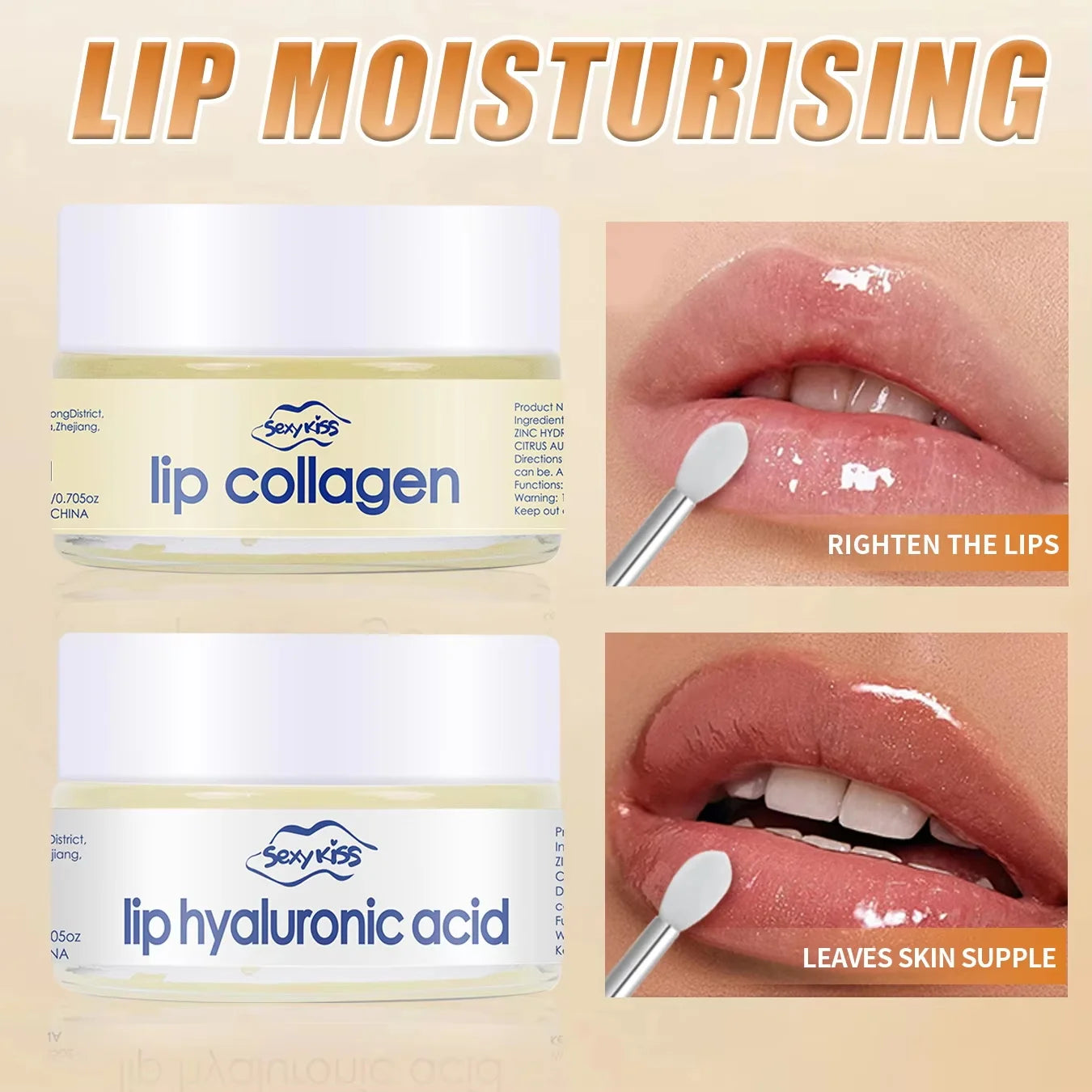 Hyaluronic Acid Collagen Sleep Lip Mask 20g Deep Hydration Lasting Moisturizing Exfoliation Day and Night Can Be Given as a Gift Qme