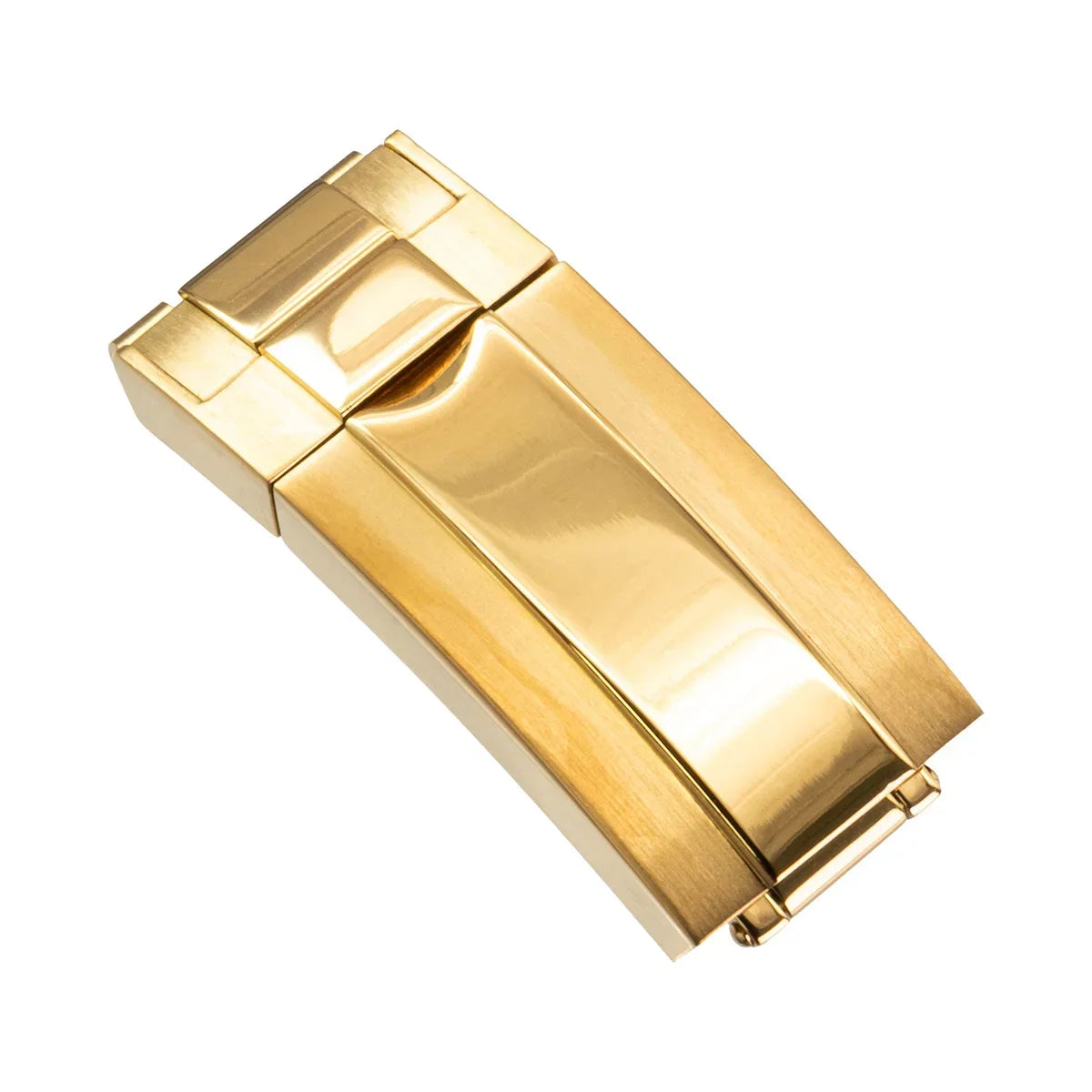 16 18mm Stainless Steel Buckle Watch Band Glidelock Clasp Fine-tuning Pull Button Buckle Silver Folding Safety Clasp Accessories Qme Gold 16mm