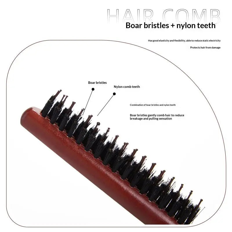 Hairdressing Styling Tools Wooden Handle Hair Comb Hairs Fluffy Three Qme