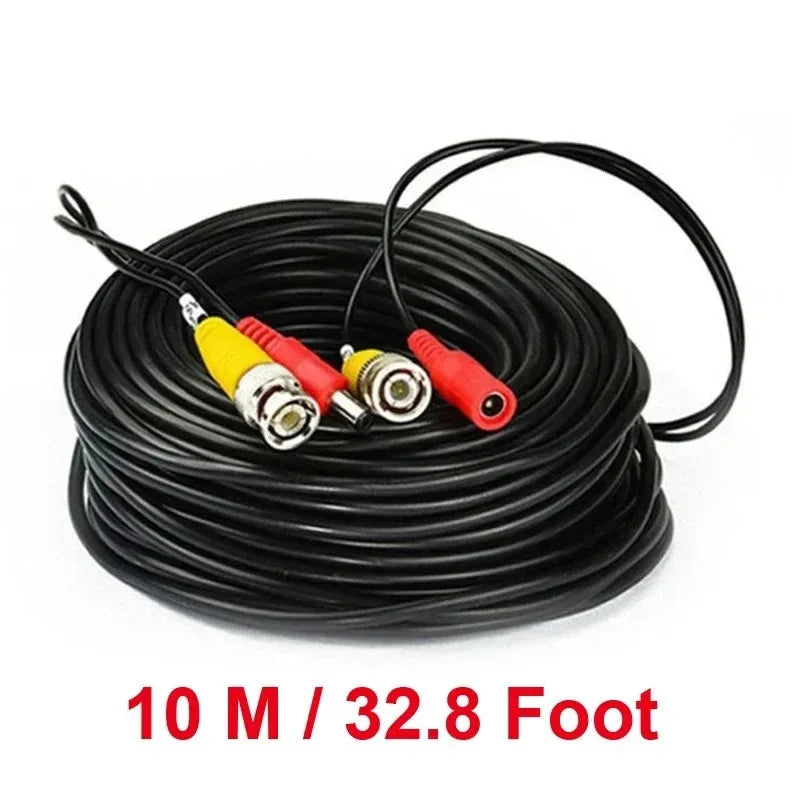 1PCS 10M BNC+DC Extension Cable Video Power Integrated Line BNC Connector Cable Video Power Combo Cord Qme Black 10M